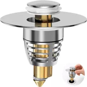 1.1 -1.6 욕실 싱크대 배수 스토퍼 커버용 팝업 스트레이너 스테인리스 스틸 필터 범용 와이드 욕조