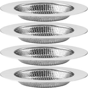 HMTIY 4팩 주방 싱크대 배수 스트레이너 견고한 스테인리스 스틸 대부분의 싱크대에서 음식 입자를