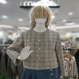 [하프클럽/] 세이브존09 체크 숏 트위드 재킷 mo2wjk14