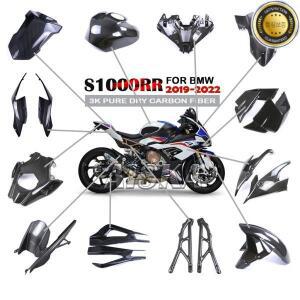 오토바이 액세서리 사이드 패널 펜더 연료 탱크 가드 페어링 키트 BMW S1000RR 용 3K 건식 탄소 섬유 2019