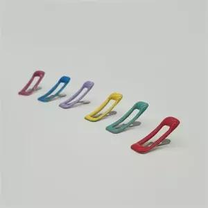 강아지머리핀 머리핀 강아지 사각 똑딱핀 5P 강아지삔