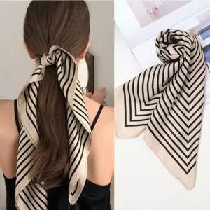 스트라이프 비치숄 숄더 대형 스카프 70x70 넥커치프 반다나 머플러