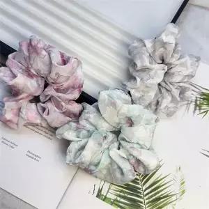 장미 꽃 쉬폰 레이스 헤어곱창 머리끈 곱창 심플 베이직 기본