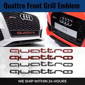 Quattro 엠블럼 3D ABS 자동차 전면 그릴 아우디 A3 A4 A5 A6 A7 A8 Q3 Q5 Q7 S3 S4 S5 RS6 배지 액세서리