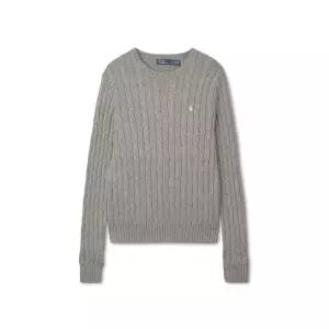 폴로 POLO RALPH LAUREN W 케이블 니트 코튼 크루넥 스웨터 - 그레이