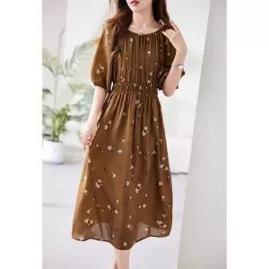 EAMT 원피스 여성 롱 미디 소프트 러블리 플라워 여자원피스 YJ1