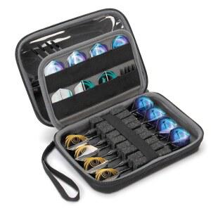 USA 기어 하드 쉘 다트 케이스 - 다트용 보호 보관 휴대용 케이스(8개), 팁, 비행, 샤프트, 샤프너, 기타 액세서리 소프트 팁 및 스틸 팁(블랙)과 호환 가능