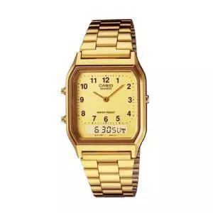 카시오 AQ-230GA-9B 공용 스퀘어 메탈 레트로 손목 시계