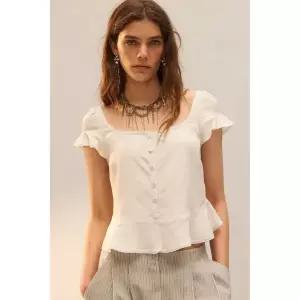 [국내] ZARA 자라 LIMITED EDITION 로맨틱 버튼 탑 - 아이스