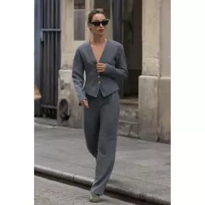 [국내] ZARA 자라 소프트 버튼 재킷 - 미디움 그레이