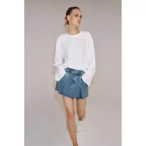 [국내] ZARA 자라 ZW 컬렉션 데님 숏 스커트 - 블루