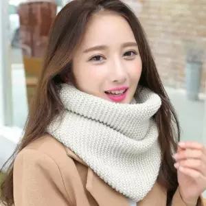 여성 니트 넥워머 아이보리 겨울 목도리 방한 목토시 보온용