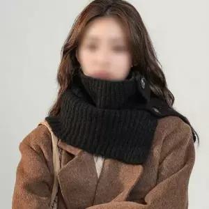 단추 넥워머 겨울 방한 목도리 니트 머플러 여성 남성 스카프