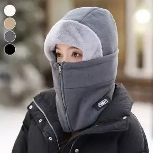 보들퍼 4in1 지퍼 후드워머 넥워머 모자 겨울 방한용품