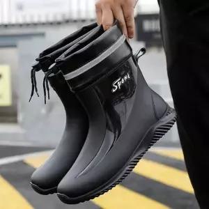 [RIZPICK]남성 캠핑 레저용 미들 레인부츠 방수 장화 캐주얼 숏부츠 레인46