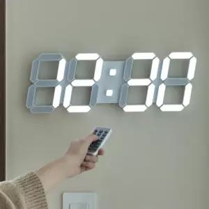 플라이토 시즌5 퓨어 3D LED  인테리어 거실 디지털 전자 벽시계 38cm 화이트