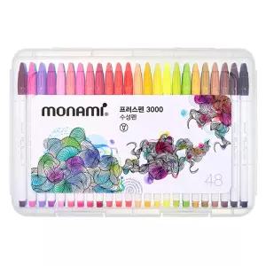 모나미 프러스펜 3000 48색 세트 플러스펜 수성펜 칼라 싸인펜