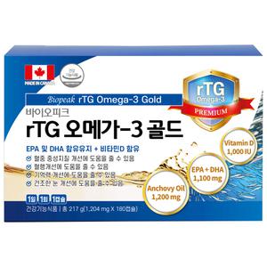 캐나다 바이오피크 알티지 오메가3 골드 180캡슐 1박스