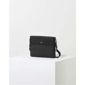 [롯데백화점]닥스 액세서리 [LOUIS BRIDGE] 블랙 로고패턴 소가죽 크로스백 DBBA3E620