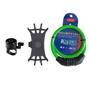 자전거 용품 악세사리 자물쇠 자전거벨 핸드폰거치대 3종세트