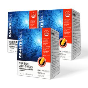 내츄럴플러스 초임계 알티지 오메가3 비타민D 60캡슐 3개 / 6개월분 EPA DHA 혈행개선 건조한 눈개선