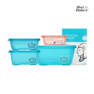 [미라네주방] 99.9% 순은 함유 장기보관 신선용기 밀폐용기 야채보관 반찬통 미라미라클 1호세트