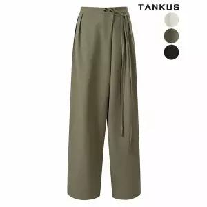 [하프클럽/탱커스]여성 핀턱 와이드 랩 벨트 슬랙스