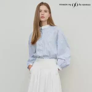 [나인식스뉴욕]라운드 스트라이프 블라우스 (NP1BA007L0)