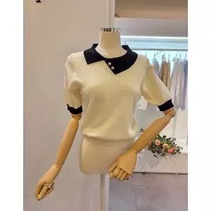 [대구백화점][클리지]카라 배색 장식 니트(CP3WKT18)