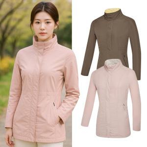 콜핑 2061JK250W 바람막이 셔링 배색 칼라 슬림핏 롱 여성 등산 자켓