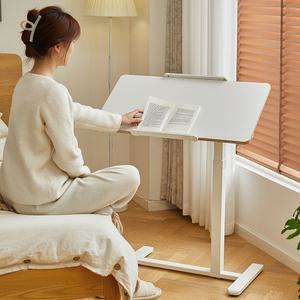 아우스 FJ10 양방향 각도 높이 조절 테이블 원목 사이드 접이식 유압식 이동식 사이드 테이블