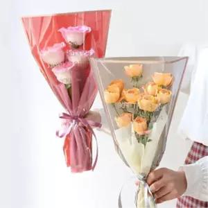 봉투형 투명 셀프 꽃다발 쉬운 포장지 꽃가방 꽃집쇼핑백 비닐백 플라워백