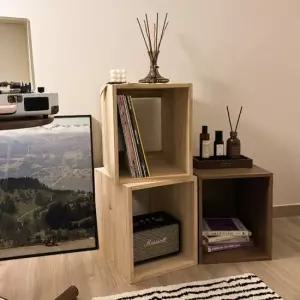 갤러리데코 속깊은 LP수납장 우드 공간박스 삼나무 재질