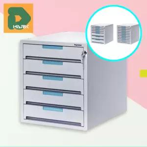 잠금 서류보관함 5단 사무실 서랍장 책상정리 화일 사무용품 문서 정리 A4 이동식 플라스틱 파일박스 보관