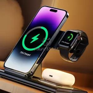 [사마누] 4in1 애플용 고속 무선충전기 블랙 충전어댑터 고속충전어댑터