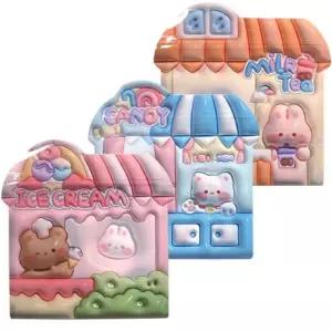 (디자인랜덤 10개입) 둥글 하우스 지퍼백/선물/포장/다용도/비닐/지퍼/홀로그램/파우치/비닐팩/업소/칼라