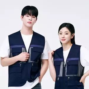 캡스록 멀티 반사 망사 조끼 CSR-500 네이비/작업/바다/낚시/스포츠/공구/주머니/낙시/다용도/택배/마트