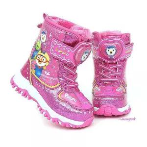 여아 캐릭터 발광 부츠 하트 털신 동 뽀로로 방한 스키 동방한pqr737