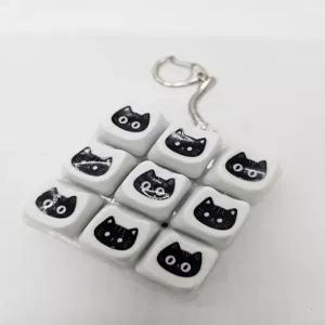 SNS 잇템 냥이 고양이 얼굴 키보드 딸깍이 키링 키홀더