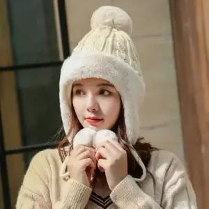 귀달이 겨울모자 귀도리 여자 인조퍼 기모 방울비니