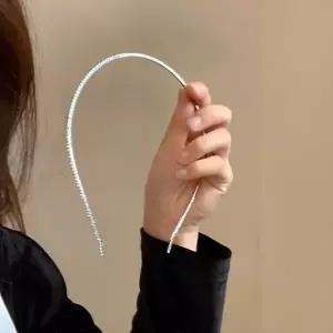 (옵션 YJ 테니스 큐빅 머리띠)[지앤지] 미니 큐빅 머리띠 머리 장식 포인트 일자 헤어 밴드 보석 웨딩 소품