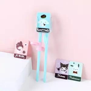 산리오캐릭터즈 콰트로 카드체인지 교정젓가락 1단계 유아 아기 연습용