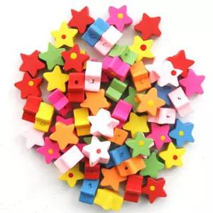 유니아트 5000통 모양비즈38번 나무비즈 별 P0000CBW