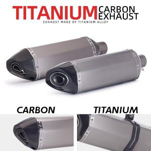 범용 오토바이 배기 머플러 티타늄 합금 탄소 zx6r cbr500r R6 z900 51mm