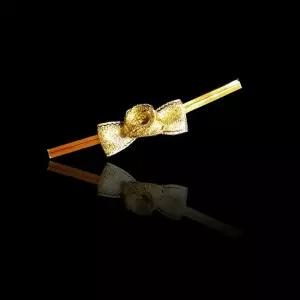 데코 플라워 리본 타이 포장용 리본끈 -골드 50개 선물포장 띠지 리본끈