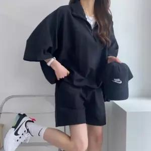 남녀공용 아노락 반팔 상하 세트 커플 트레이닝 셋업 바스락