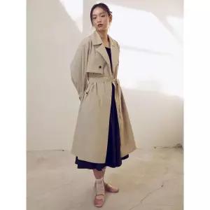 Kuho plus Volume lhouette Belted Tr h Coat - Beige