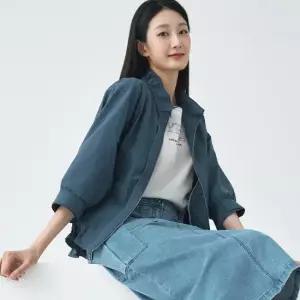 [지센] 여성 수피마코튼 셔링밴드넥 숏 코트 LCCAO422_TB