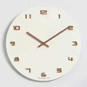 핫클락 290 플랫우드 3D입체나무숫자바늘 무소음 국산 벽시계