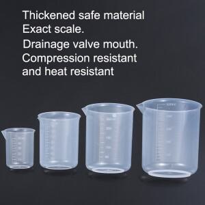 화학 실험실 비커 눈금 컵 측정 투명 플라스틱 머그잔 내구성 베이킹 도구 50 300